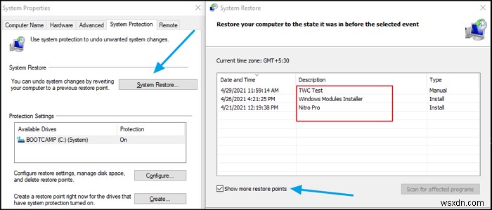 Windows 11/10で個別・特定のシステム復元ポイントだけを削除する方法