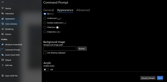 Windowsターミナルで背景画像を設定・変更する方法