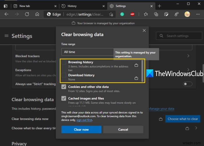 Microsoft Edgeで閲覧履歴とダウンロード履歴の削除を防ぐ2つの方法
