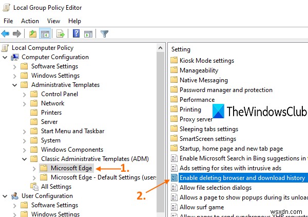 Microsoft Edgeで閲覧履歴とダウンロード履歴の削除を防ぐ2つの方法