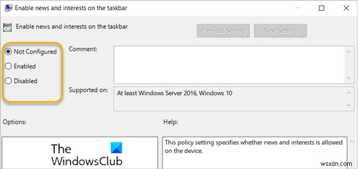 【Windows 10】グループポリシー・レジストリでタスクバーの「ニュースと関心事」を有効/無効にする方法