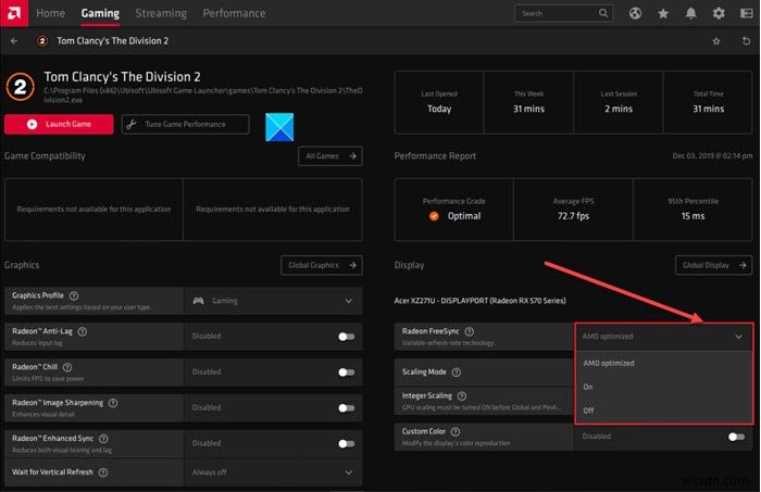 Radeon FreeSyncをアプリごとに個別設定する方法|AMD Radeon Softwareの使い方