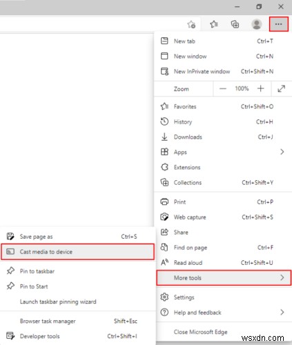 キャストアイコンをMicrosoft Edgeツールバーに追加する2つの方法