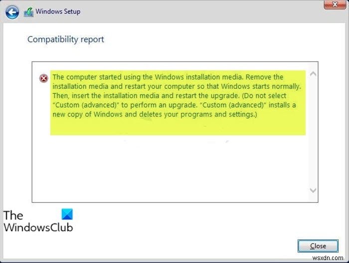 「コンピューターはWindowsインストールメディアを使用して起動しました」エラーの対処法(Windows 11/10)
