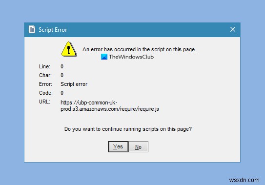 Windows 11/10でスクリプトエラーが発生したときの修正方法