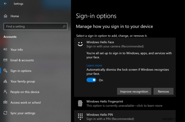 Windows Helloの顔認証時にロック画面を自動的に閉じる方法【設定手順を解説】