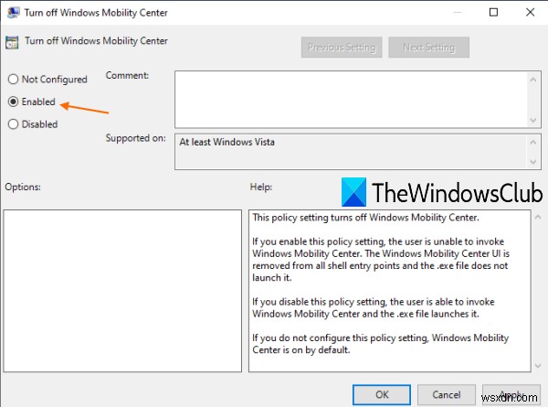 Windows 10でWindowsモビリティセンターを無効にする2つの方法