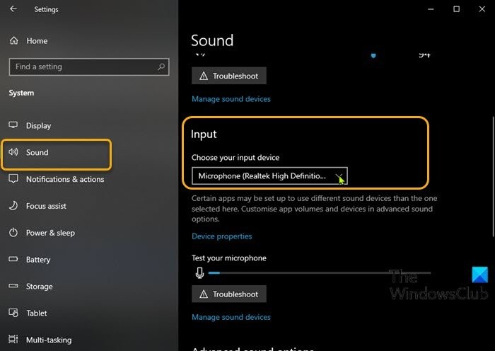 Windows 11/10で既定のサウンド入力デバイスを変更する方法