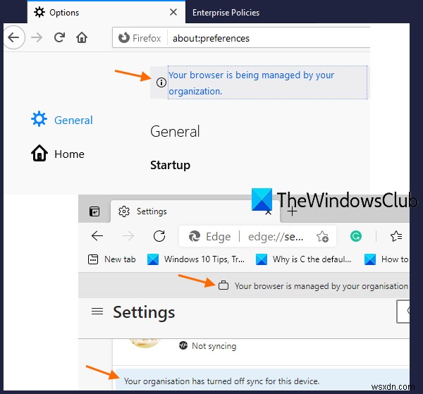 Firefoxで「お使いのブラウザは組織によって管理されています」と表示される原因と削除方法