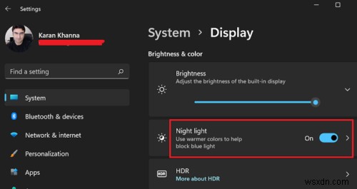 Windows 11/10でブルーライトカット機能「ナイトライト」をオン・オフする方法