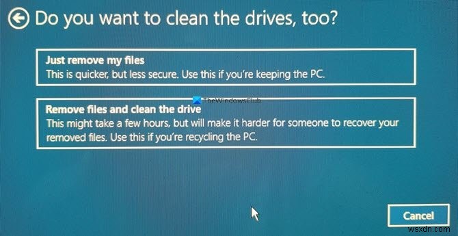 Windows 11/10でファクトリーイメージを復元して工場出荷状態に戻す方法