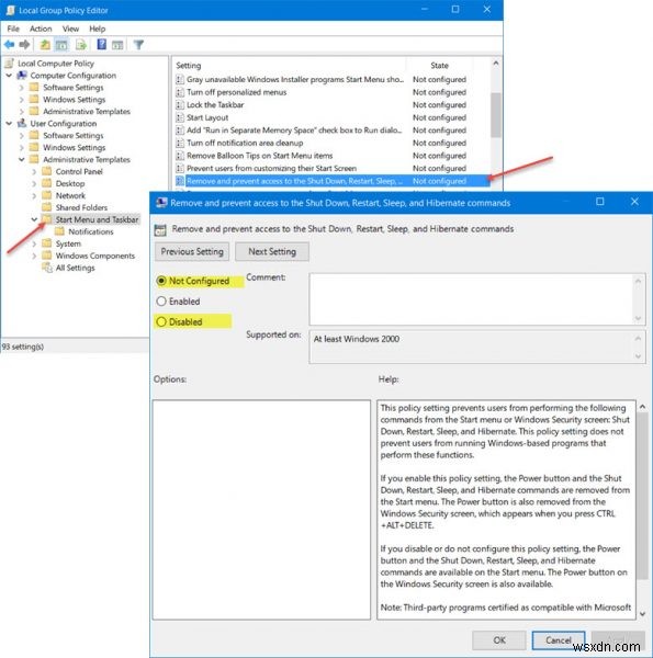 Windows 11/10でスタートメニューの電源オプション(シャットダウン・再起動・スリープ)が消えたときの直し方