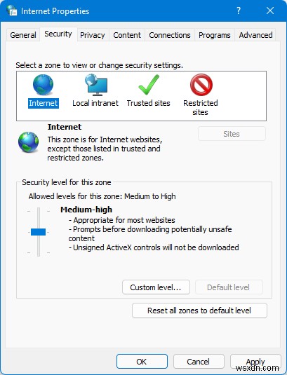 Windows 11/10でインターネットオプションをデフォルト(初期状態)にリセットする方法