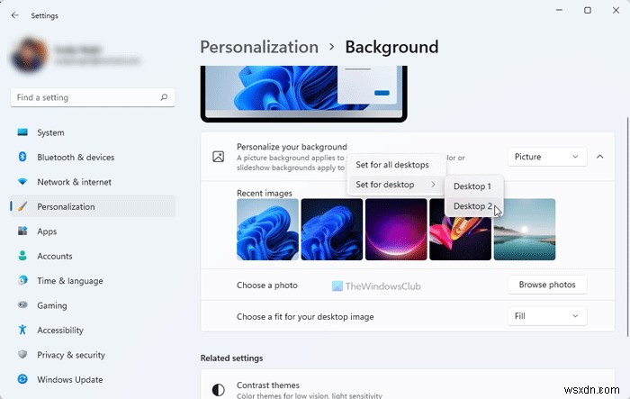 Windows 11/10でデュアルモニターにそれぞれ別の壁紙を設定する方法