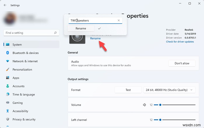 Windows 11/10でスピーカーやマイクなどオーディオデバイスの名前を変更する方法