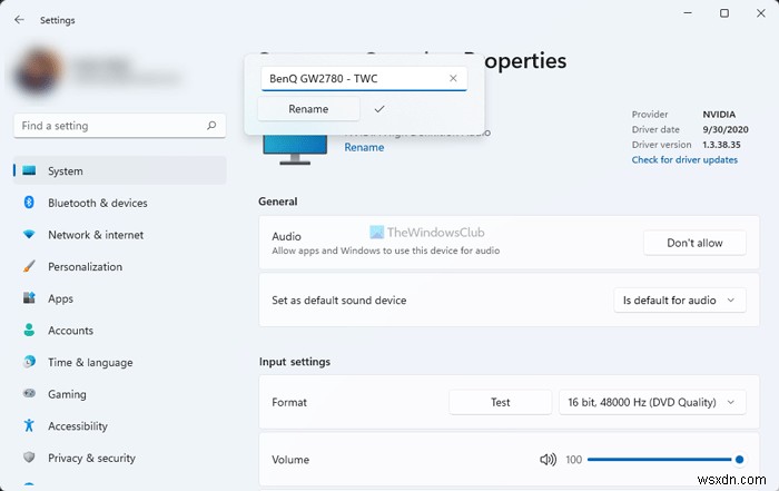 Windows 11/10でスピーカーやマイクなどオーディオデバイスの名前を変更する方法