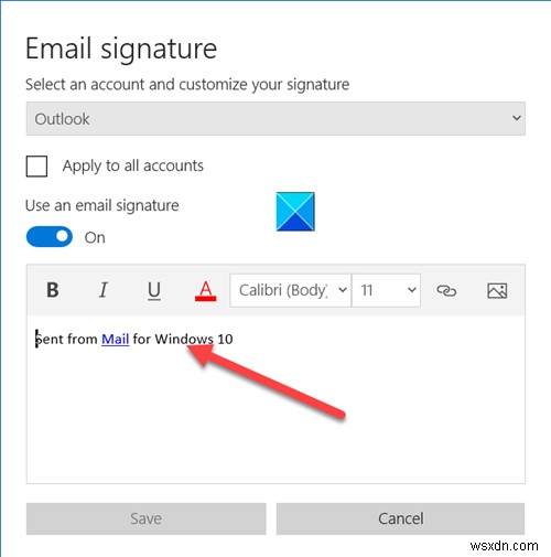 Windows 11/10のメールアプリで署名を変更・編集する方法