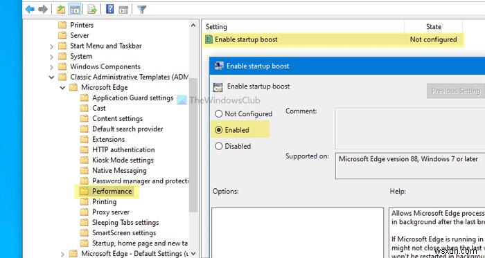 レジストリまたはグループポリシーエディターを使ってEdgeのスタートアップブーストをオン/オフにする方法