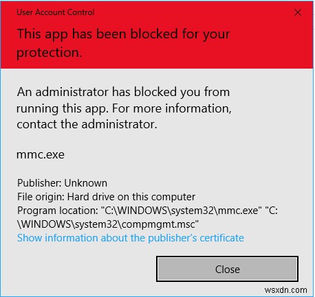 【Windows 11/10】MMC.exeが「保護のためブロックされました」と表示される原因と対処法