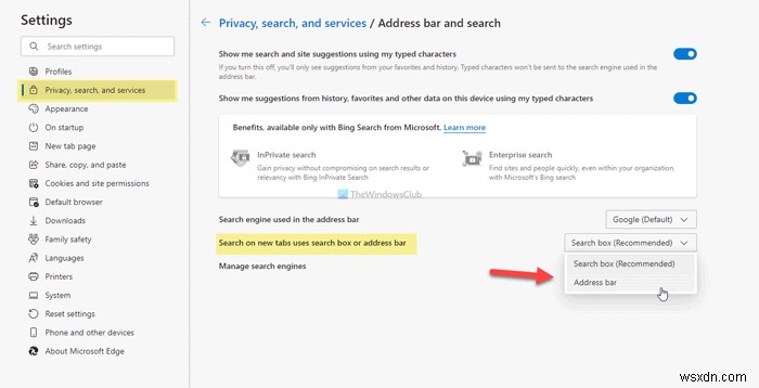 Edgeの新しいタブページで検索ボックスを無効にしてアドレスバーに統一する3つの方法