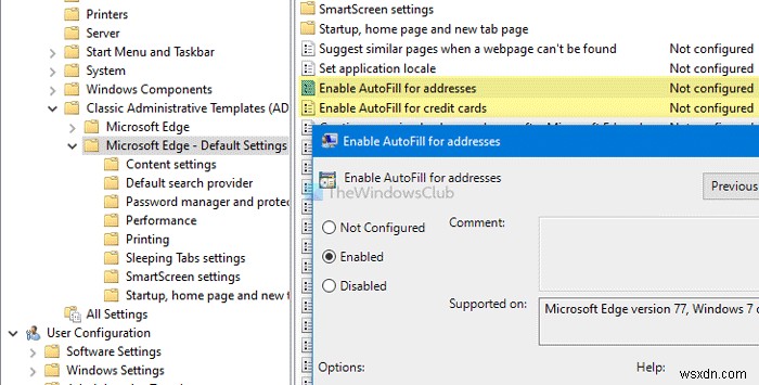 【レジストリ・グループポリシー対応】Windows 10のEdgeで住所とクレジットカードのオートフィルを有効/無効にする方法