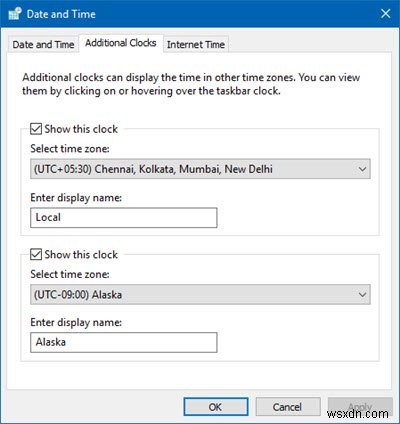 Windows 11/10のタスクバーに複数の時計を表示する方法【世界の時刻をひと目で確認】