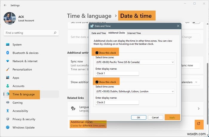 Windows 11/10のタスクバーに複数の時計を表示する方法【世界の時刻をひと目で確認】