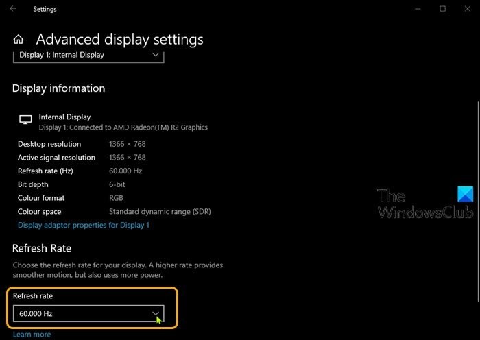 Windows 11/10で144Hzリフレッシュレートが表示されないときの対処法
