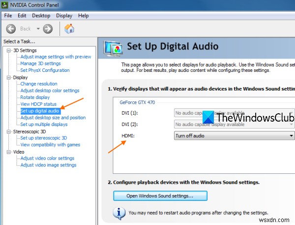 Windows 11/10でNVIDIA HDオーディオが「接続されていません」と表示される問題の解決策