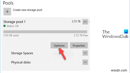 Windows 11/10でストレージスペースのストレージプールのドライブ使用量を最適化する3つの方法