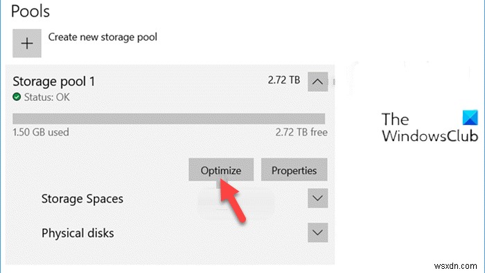 Windows 11/10でストレージスペースのストレージプールのドライブ使用量を最適化する3つの方法