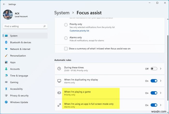 Windows 11/10でゲーム中やフルスクリーン再生中に通知を表示させる方法