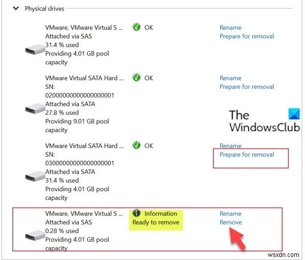Windows 11/10でストレージスペースのストレージプールからドライブを削除する2つの方法
