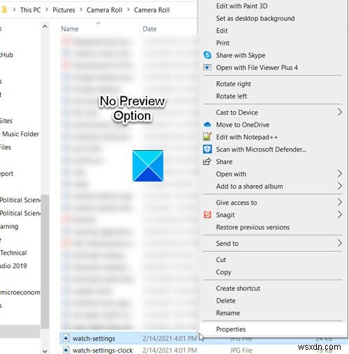 Windows 11/10の右クリックメニューに「画像プレビュー」が表示されないときの対処法