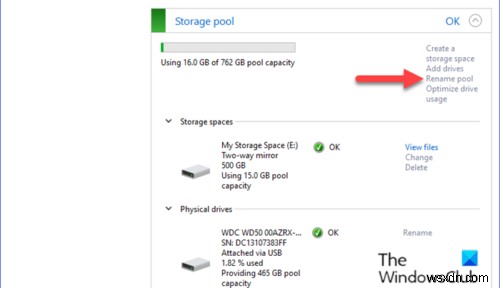 Windows 10でストレージスペースのストレージプール名を変更する3つの方法
