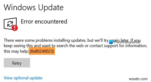 Windows 11/10でWindows Updateエラー0x80240023が発生したときの対処法5選
