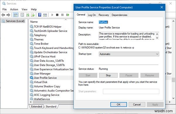 Windowsで「ProfSVCサービスに接続できませんでした」エラーが出たときの対処法
