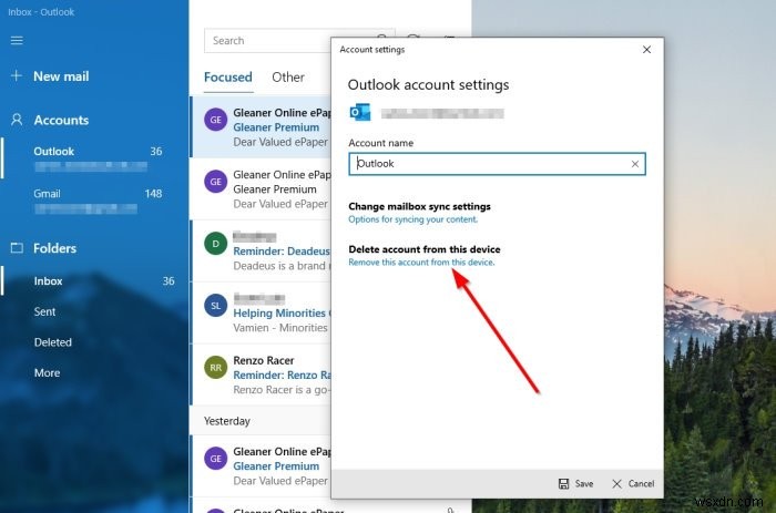 Windows 10メールアプリでメールアカウントの表示順序を変更する方法