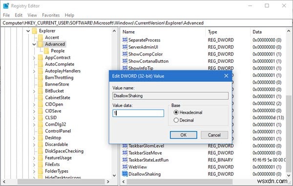 Windows 10でAero Shake(振って最小化)を有効・無効にする4つの方法