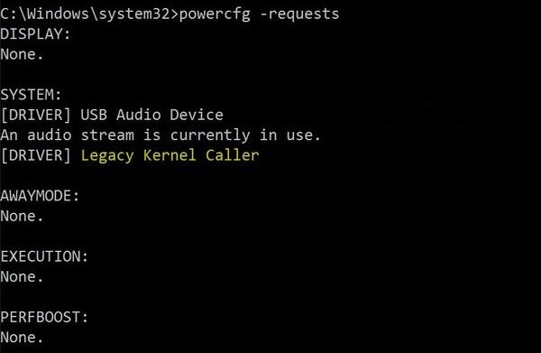 Windowsがスリープしない！「Legacy Kernel Caller」「オーディオストリームは現在使用中」エラーの直し方