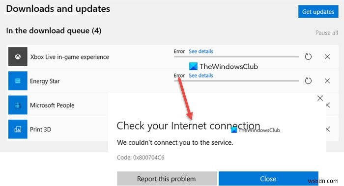 Windows 11/10でMicrosoft Storeエラー0x800704C6を修正する方法