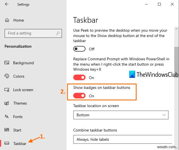 Windows 11/10でタスクバーの通知バッジが表示されないときの対処法