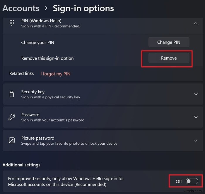 Windows 11/10でPINログインを削除する方法|Windows Hello PINの解除手順を解説