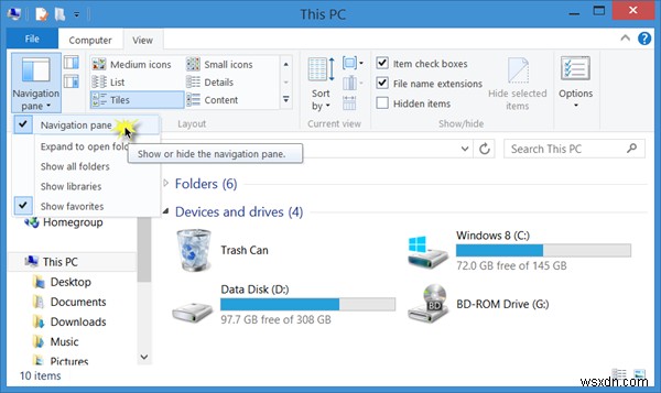 Windows 11/10でエクスプローラーのナビゲーションウィンドウが表示されないときの対処法