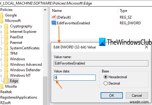Windows 10のMicrosoft Edgeでお気に入りへの変更を防ぐ方法