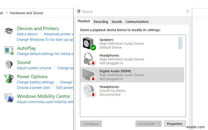 Windows 11/10でHDMI再生デバイスが表示されないときの対処法