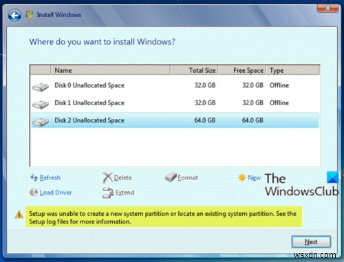 【解決】Windows 10インストール時の「セットアップで新しいシステムパーティションを作成できませんでした」エラーの対処法