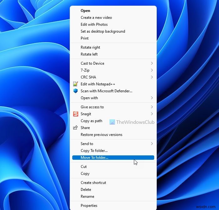 Windows 11/10の右クリックメニューに「移動先」「コピー先」を追加する方法