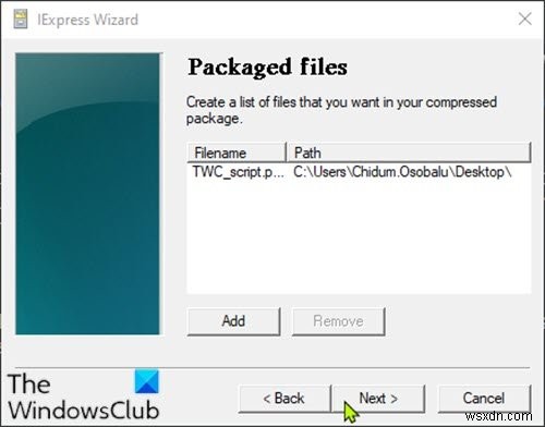 Windows 10でIExpressを使用してPowerShellスクリプト(PS1)ファイルをEXEに変換する方法