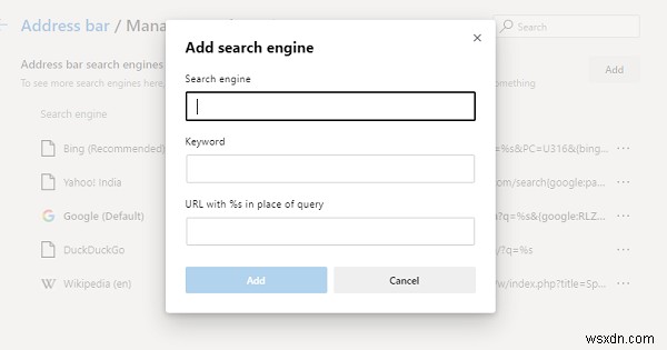 【Microsoft Edge】Chromium版ブラウザーで既定の検索エンジンを変更する方法